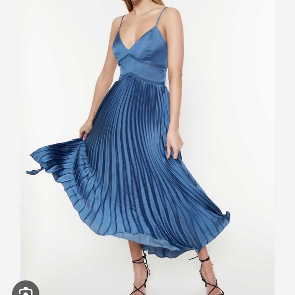 Bardot Blue Pleated Midi Dress US size 6